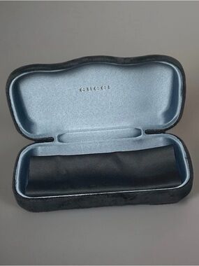 Gucci Black Velvet Hard Shell Sunglasses Eyeglasses Case Large With Cloth